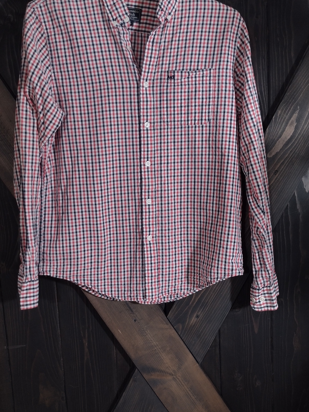 Abercrombie & Fitch Y2K Gingham Button Down Vintage Muscle Shirt Preppy